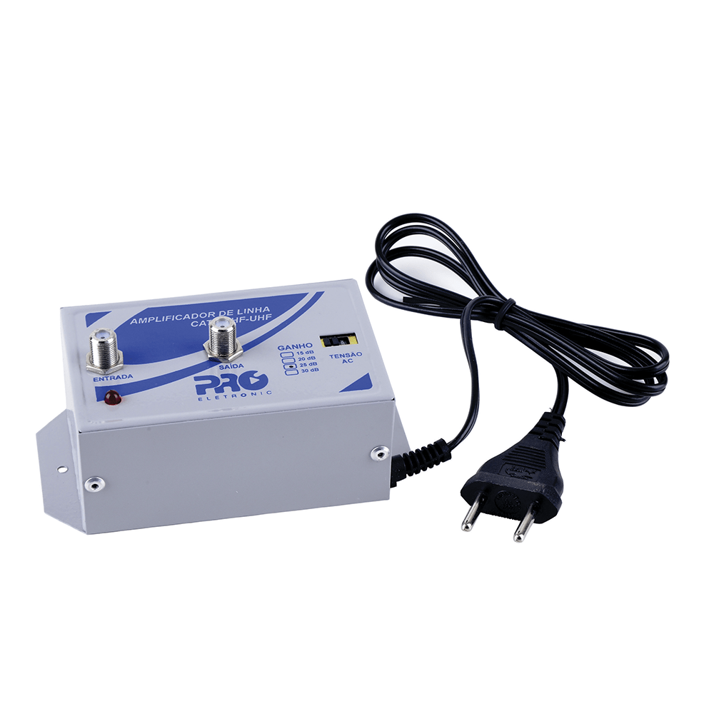 Amplificador De Linha VHF / CATV / UHF HDTV TV Digital 25dB