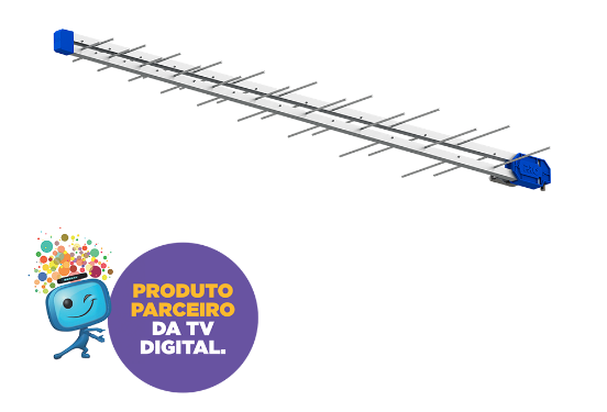 ANTENA DIGITAL ALTO GANHO BANDA TOTAL (14 DBI/28 ELEMENTOS) PROELETRONIC