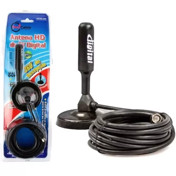 Antena Digital Interna E Externa, HDTV, UHF, Base Ima Prova D'Agua Star-Cable