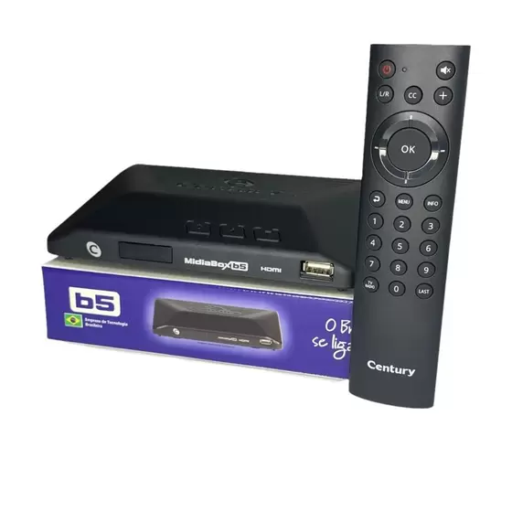 Receptor Mídiabox B5+ Century Mídia Box Conversor Uhf Sat Hd
